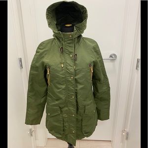 Zara army green hoodie jacket S